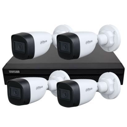 Kit supraveghere basic 4 camere 5MP, IR 30m, lentila fixa 2.8mm, DVR 4 canale, inteligenta artificiala SafetyGuard Surveillance
