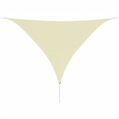 Parasolar din Tesatura Oxford Triunghiular, Rezistent la Apa, Protectie UV, Dimensiuni 5x5x5 m, Culoare Crem
