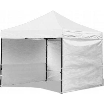 Pavilion pentru gradina/comercial, cadru metalic, 3 pereti, pliabil, alb, 3x3x3.16 m GartenVIP DiyLine