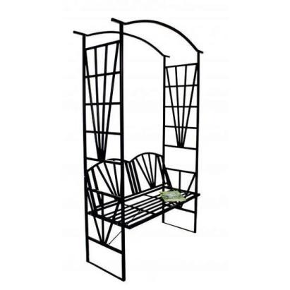 Arcada metalica, pergola, pentru gradina, cu banca, 114x45x208 cm GartenVIP DiyLine