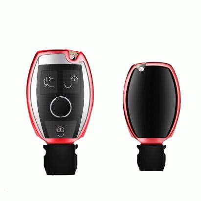 Husa Cheie Smartkey Mercedes Benz 3 Butoane Rosie TPU+PC AutoProtect KeyCars