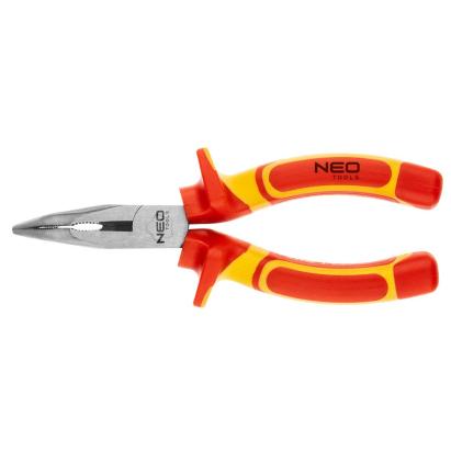 Cleste cu cioc semirotund si muchie taietoare indoit 6" 1000V VDE NEO TOOLS 01-227 HardWork ToolsRange