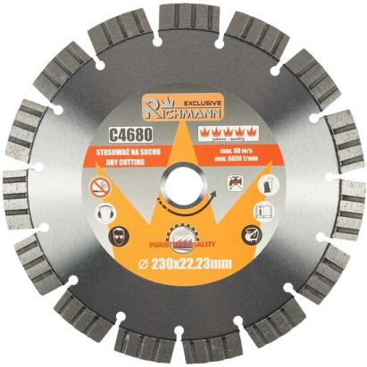 Disc diamantat segmentat, beton, taiere uscata, 230 mm/22.23 mm, Richmann Exclusive GartenVIP DiyLine