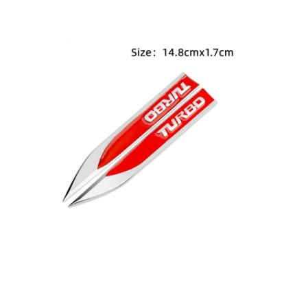 Set 2 ornamente metalice auto Turbo crom cu rosu Cod: JST-03 Automotive TrustedCars