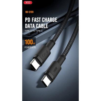 Cablu pentru incarcare 100W Quick Charge si transfer date Type-C la Type-C 1,5 metri COD: XO-Q199 Automotive TrustedCars