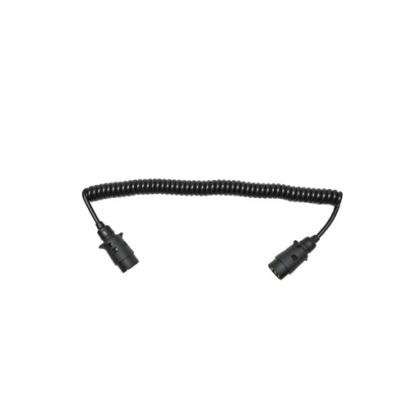 Cablu spiral 2.5m cu 2 stechere tata din plastic, 7 pini pentru priza auto remorca Cod: DISGB95 Automotive TrustedCars