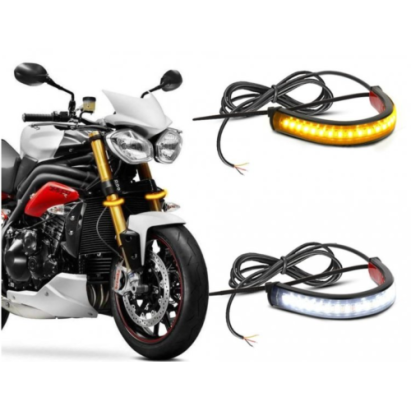 Set banda DRL 12.5cm 12V cu functie de semnalizare dinamica. COD: 8260064​ Automotive TrustedCars