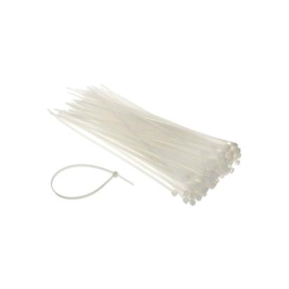 Set 100 coliere plastic albe 4.8x250 mm Automotive TrustedCars