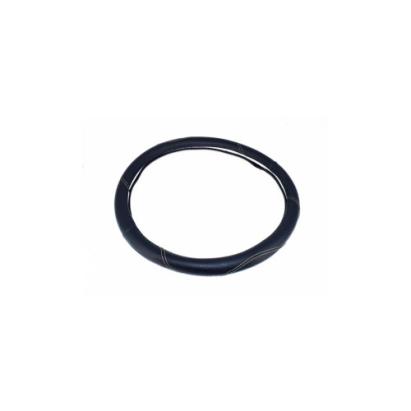 Husa volan din imitatie de piele marime M culoare negru cusatura gri deschis Cod: FX61 Automotive TrustedCars