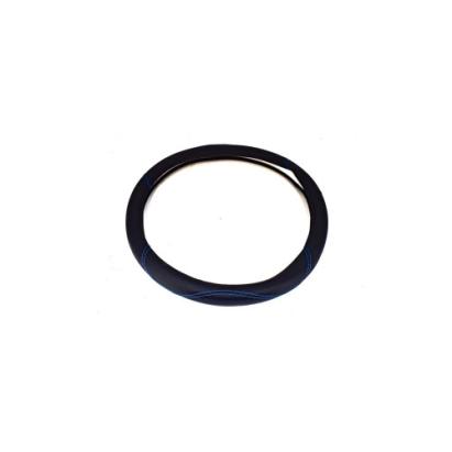 Husa volan din imitatie de piele marime M culoare negru cusatura albastra Cod: FX61 Automotive TrustedCars