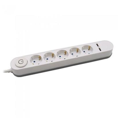 Prelungitor 5 Intrari Intrerupator iluminat & 2 Port-uri USB 3G 1.5mm x 3m Alb Automotive TrustedCars