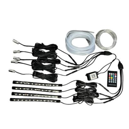 KIT FIR NEON LED RGB + BANDA LED RGB 22CM CU TELECOMANDA RF. SPT54ARW 12V Automotive TrustedCars