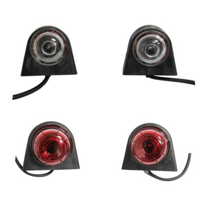 Lampa laterala gabarit cu LED Rosu-Alb 24V E4-Mark Cod:BK69052 Automotive TrustedCars