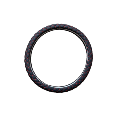 Husa volan imitatie piele marime M negru cu cusatura rosie Cod: C203 Automotive TrustedCars