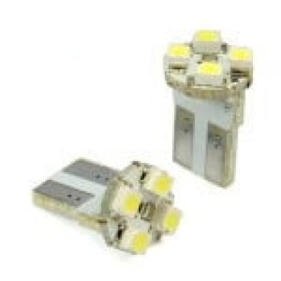 Bec pozitie 4 led T10 SMD lumina alba 12V ( set / 2 buc )  10513W Automotive TrustedCars