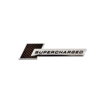 Emblema auto supercharged negru relief 10x1cm Cod: TS-102 Automotive TrustedCars