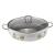 Cratita emailata de prajit cu capac sticla 28cm Handy KitchenServ