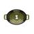 Cratita fonta emailata cu capac ovala 29cm Green Handy KitchenServ