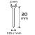 Cuie galvanizate pentru capsator pneumatic 14-570 GA18 tip 300(F) 20mm NEO TOOLS 14-652 HardWork ToolsRange