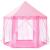 Cort de joaca pentru copii, Springos, hexagonal, cu perdele, roz, 135x140 cm GartenVIP DiyLine