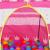 Cort de joaca pentru copii, Springos, tip castel, cu husa, model buline si coronite, roz, 100x140 cm GartenVIP DiyLine