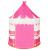 Cort de joaca pentru copii, Springos, tip castel, cu husa, model buline si coronite, roz, 100x140 cm GartenVIP DiyLine