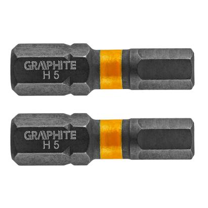 Set biti de impact HEX5X25mm 1/4" 2buc. GRAPHITE 56H508 HardWork ToolsRange