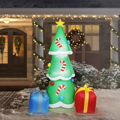Pom de Crăciun gonflabil - 180 cm - IP44 - 12 LED-uri albe - 100 - 240 V Best CarHome