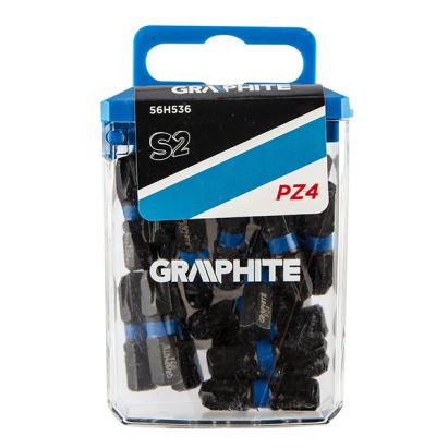 Set biti de impact PZ4X25mm 1/4" 20buc. GRAPHITE 56H536 HardWork ToolsRange