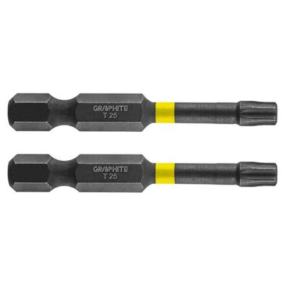 Set biti de impact TX25X50mm 1/4" 2buc. GRAPHITE 56H526 HardWork ToolsRange