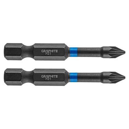 Set biti de impact PZ1X50mm 1/4" 2buc. GRAPHITE 56H521 HardWork ToolsRange