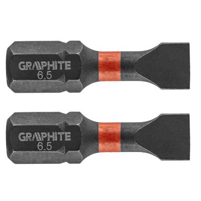 Set biti de impact SL6.5X25mm 1/4" 2buc. GRAPHITE 56H511 HardWork ToolsRange