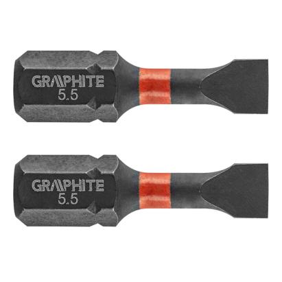 Set biti de impact SL5.5X25mm 1/4" 2buc. GRAPHITE 56H510 HardWork ToolsRange