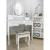 Masa de toaleta/machiaj, alba, cu oglinda si taburet, 90x40x146 cm, Vintage GartenVIP DiyLine