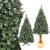 Brad artificial de craciun, pine deluxe  220 cm cu conuri naturale, varfuri albe, tulpina de lemn, suport inclus MultiMark GlobalProd