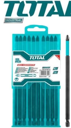 TOTAL - SET 10 BITI DE IMPACT PENTRU SURUBELNITA,250MM PowerTool TopQuality