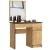 Masa de toaleta/machiaj, 2 sertare, dreapta, cu oglinda, dulap, stejar craft, 90x50x77/142 cm GartenVIP DiyLine