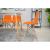 Set 4 scaune stil scandinav, Artool, Osaka, PP, lemn, portocaliu si natur, 46x54x81 cm GartenVIP DiyLine