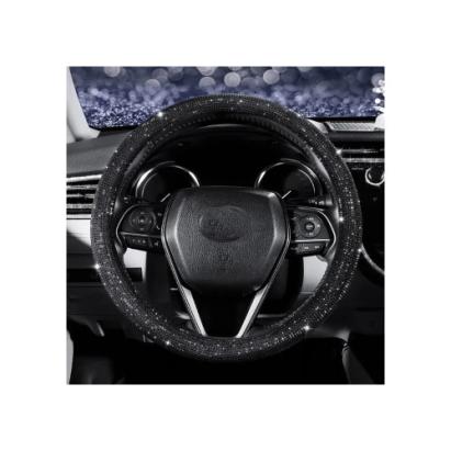 Husa volan auto imitatie piele marime M negru diamond Cod: FX96B Automotive TrustedCars