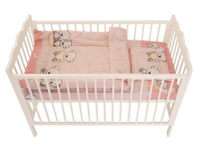 Lenjerie MyKids Bear On Moon Pink 3 Piese 120x60 GreatGoods Plaything