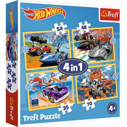 PUZZLE TREFL 4IN1 HOT WHEELS VEHICULE SuperHeroes ToysZone