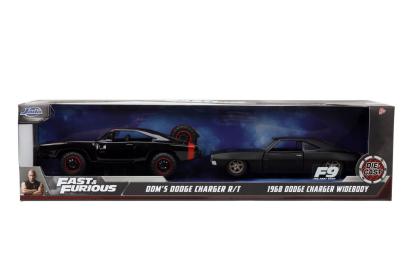 JADA FAST AND FURIOUS SET MASINUTE METALICE DODGE CHARGER RT SI DODGE CHARGER WIDEBODY SCARA 1:32 SuperHeroes ToysZone