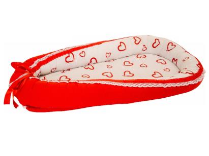 Baby Nest din Cocos MyKids Hearts-Red White GreatGoods Plaything