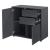 Comoda cu 2 Sertare si 2 Usi, Culoare Gri Inchis Mat Antracit, Dimensiuni 74x79x36 cm