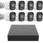 Kit supraveghere Uniview 8 camere 2MP IR 20m XVR 8 canale 2MP + 2 canale IP 6MP SafetyGuard Surveillance