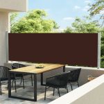 Copertină laterală retractabilă de terasă, maro, 140 x 600 cm GartenMobel Dekor