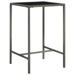 Masă de bar de grădină, gri, 70x70x110 cm, poliratan și sticlă GartenMobel Dekor