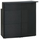 Masă de bar de grădină, negru, 120x55x110 cm, poliratan GartenMobel Dekor
