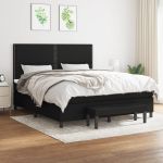 Pat box spring cu saltea, negru, 180x200 cm, catifea GartenMobel Dekor