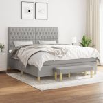 Pat continental, gri deschis, 180x200 cm, material textil GartenMobel Dekor